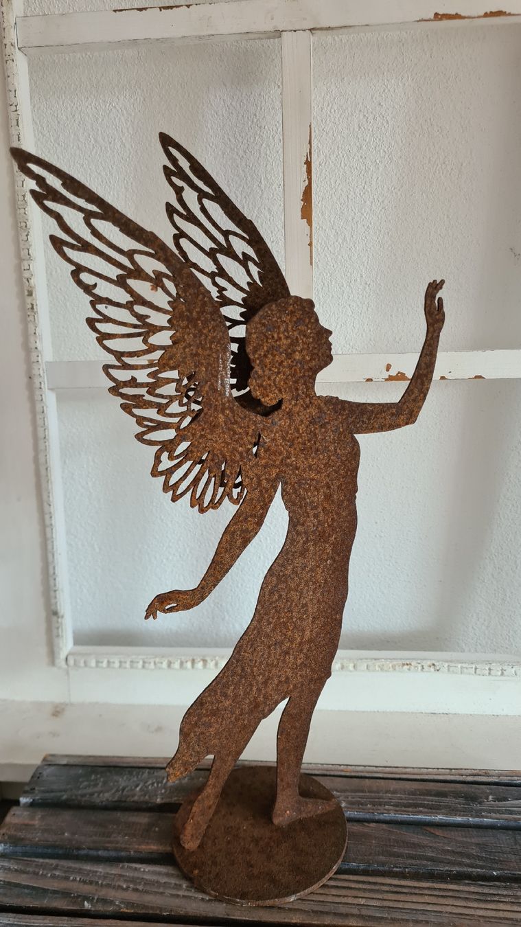 Statuette: Rost Engel auf Platte megaschön – Nuovo e nell'imballaggio originale da Böttstein venduto da decodor-angi 2