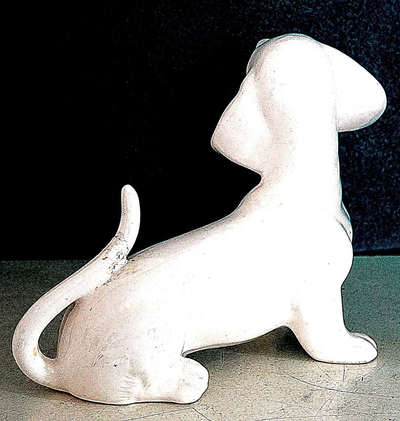 Figurines: Weisser Dacke mit Perlen Augen Steingut – D'occasion à Baar par 2cvbaar 2