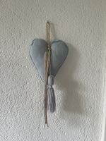 Herz Anhänger aus Stoff, hellblau, Deko 🤍