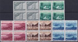 1955, Pro Patria B71-B75 Viererblöcke */**: Kat: 42.-+