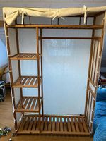 Armoire/étagère en bois et en tissu IKEA