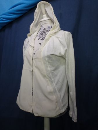 JACKE BLUSE HEMD MIT KAPUZE DÜNN WEISS SOMMER GR M NEIU