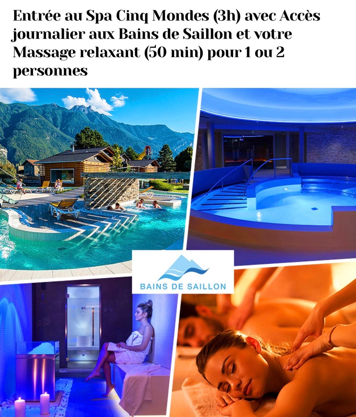 Buoni: Bains Saillon massages duo, bains & spa – Nuovo (secondo la descrizione) da La Tour-de-Trême venduto da bess81