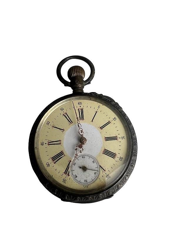 Uhren: Antike Schweizer Taschenuhr   800 Silber mit Schiffsgravur – Defekt aus Gunzwil von mku_pv6y