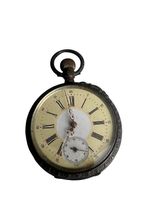 Antike Schweizer Taschenuhr   800 Silber mit Schiffsgravur