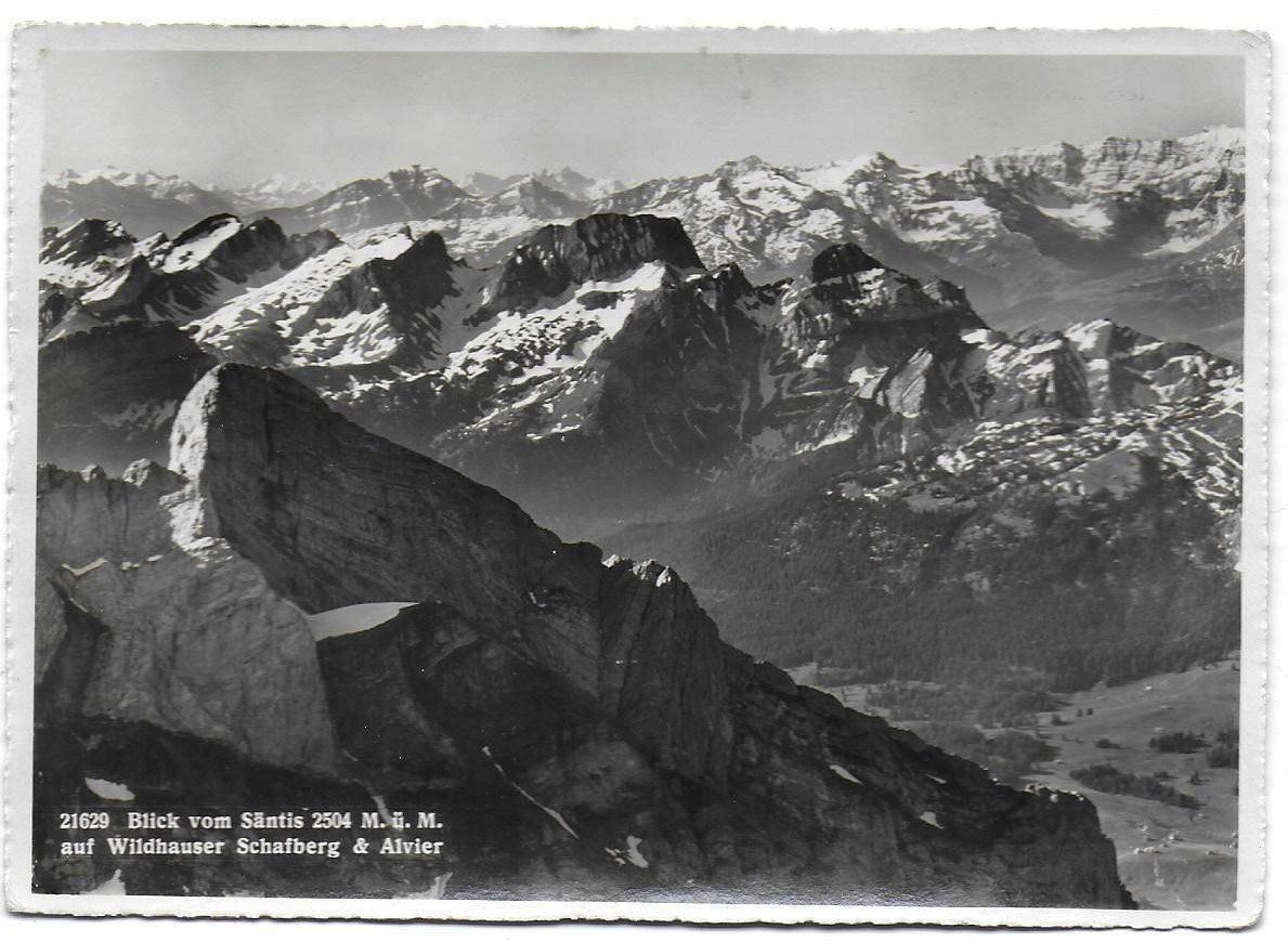 Ansichtskarten: Blick vom Säntis  2504 M. ü. M. – Gebraucht aus Kloten von kanschweiz