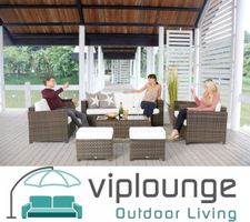 Rattan Loungeset mit dicken Sitzpolster