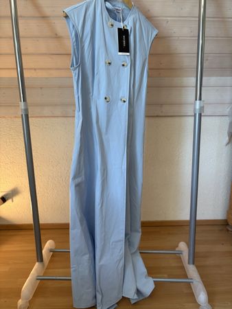 BLAUES MAXIKLEID AUS BAUMWOLLE