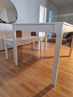 Wooden table with bench - extending