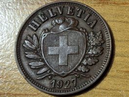 2 Rappen 1927 - Selten!