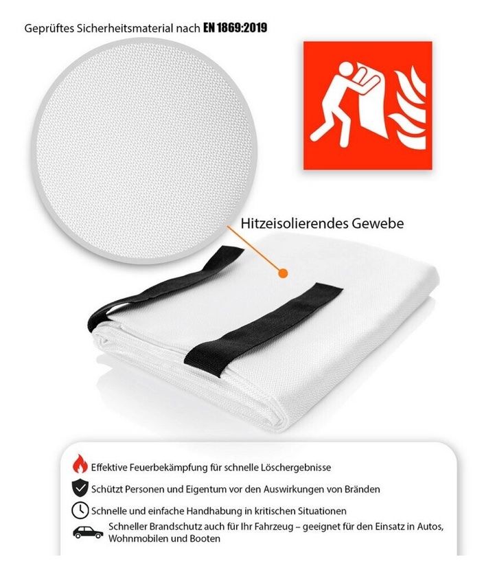 Estintori: Löschdecke 100 x 100 cm – Nuovo e nell'imballaggio originale da Bülach venduto da StoreInShop.com 6