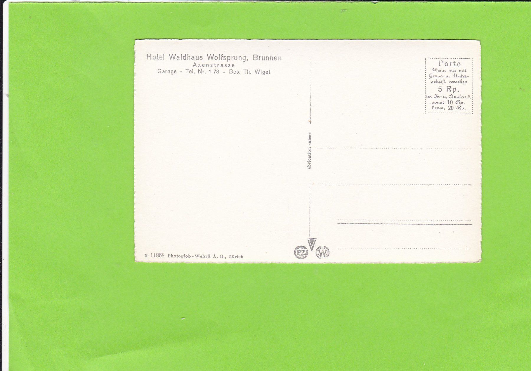 Cartoline postali: Brunnen-Terrasse vom Waldhaus Wolfsprung – Usato da St. Peterzell venduto da neckertal 1