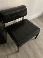 2xSchwarzer kunst-Ledersessel im Retro Design - gebraucht!