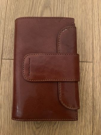 Porte monnaie cuir brun Piquadro