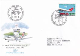 Tag der Aerophilatelie 1997 Belp, Sonderflug Bern - Basel