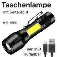 LED Taschenlampe / mit COB Seitenlicht /per USB aufladbar