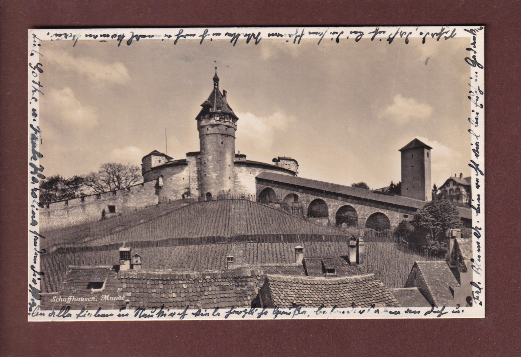 Cartoline postali: SCHAFFHAUSEN - Munot - 1926 – Usato da Pully venduto da nicecards