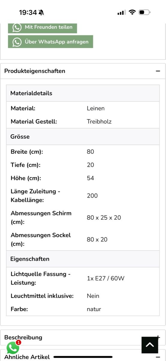 Lampade: Design Tischlampe Naturholz – Usato da Neuenhof venduto da ema_yl96 2