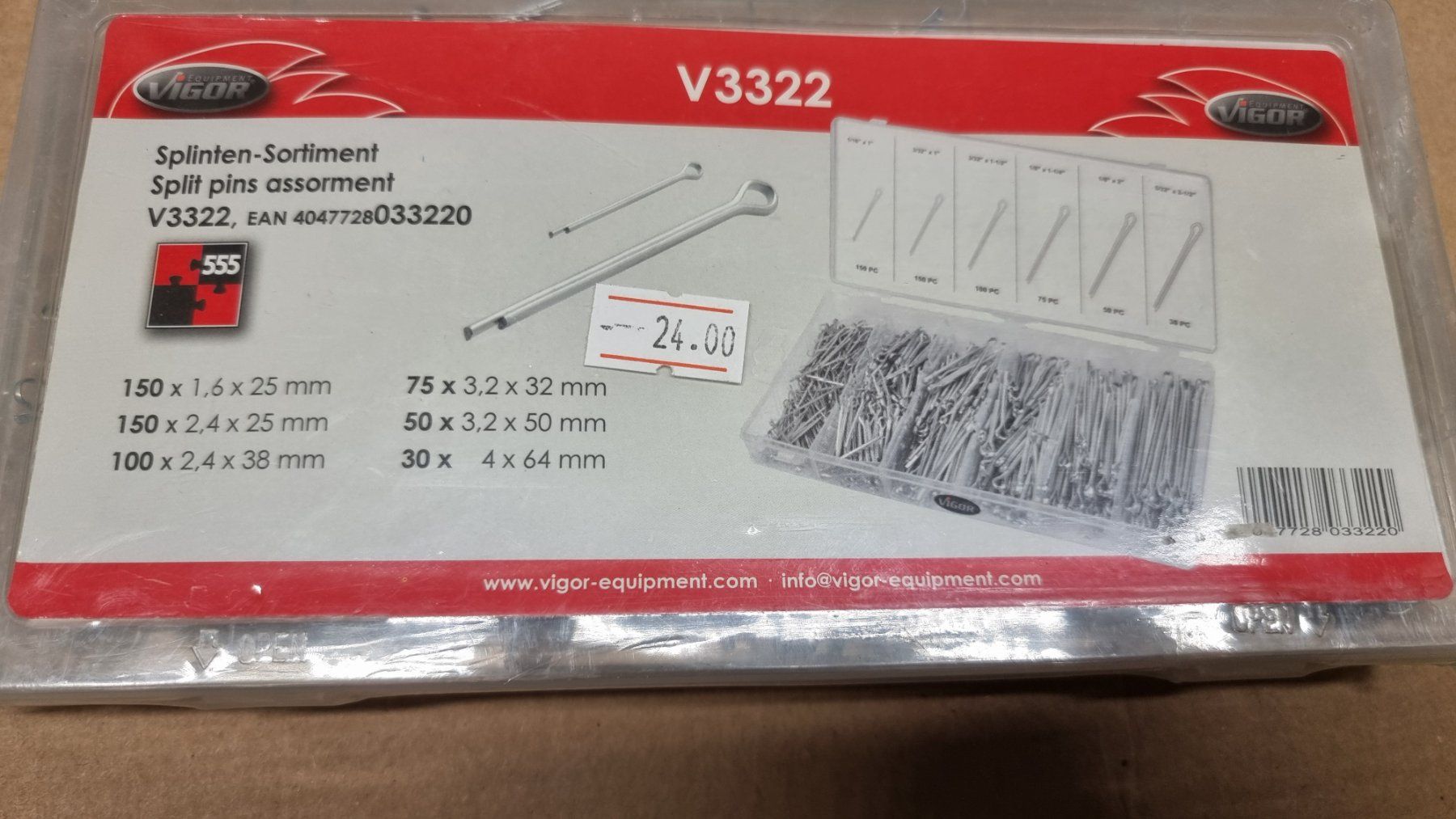 Ferramenta: Splinten-Sortiment 555-teilig von Vigor – Nuovo e nell'imballaggio originale da Rebstein venduto da James-Dean