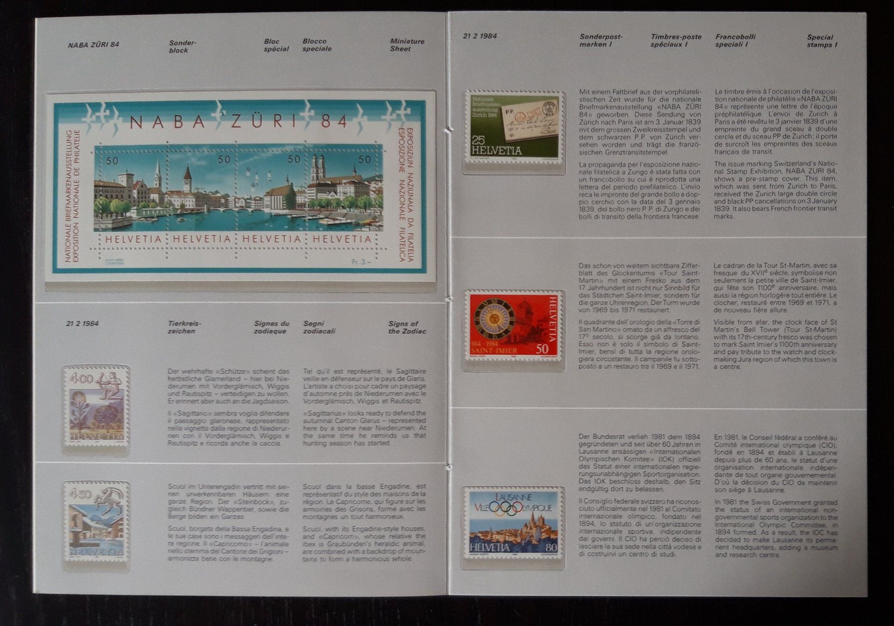 Tutti i francobolli: Jahresbüchlein 1984 postfrisch – Usato da Buus venduto da papillon098 2