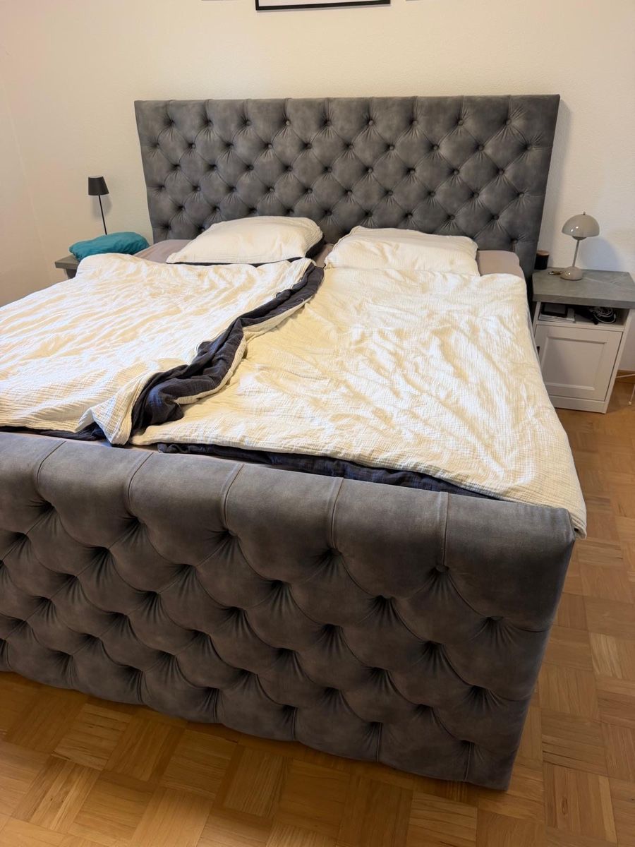 Betten: Boxspringbett 180x200cm Grau – Gebraucht aus Port von Jenny_baertschi 4