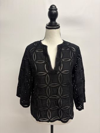 Next Boho Bluse Lochstickerei Gr. 38 schwarz