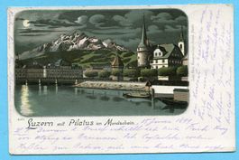 Luzern mit Pilatus im Mondschein 1899