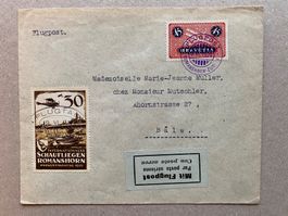 Schaufliegen Romanshorn 1924 mit Vignette 9 und F8