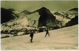 BL 88 Langenbruck im Winter Skifahrer 1913