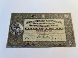 Schweizer Banknote 5.- Bankfrisch