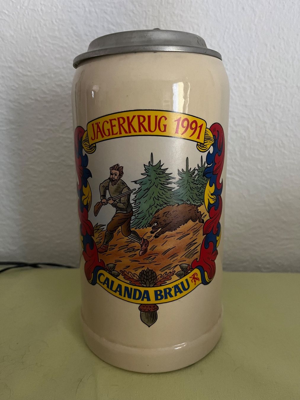 Bicchieri: Bierkrug mit Zinndeckel – Nuovo (secondo la descrizione) da Rheineck venduto da CoGer