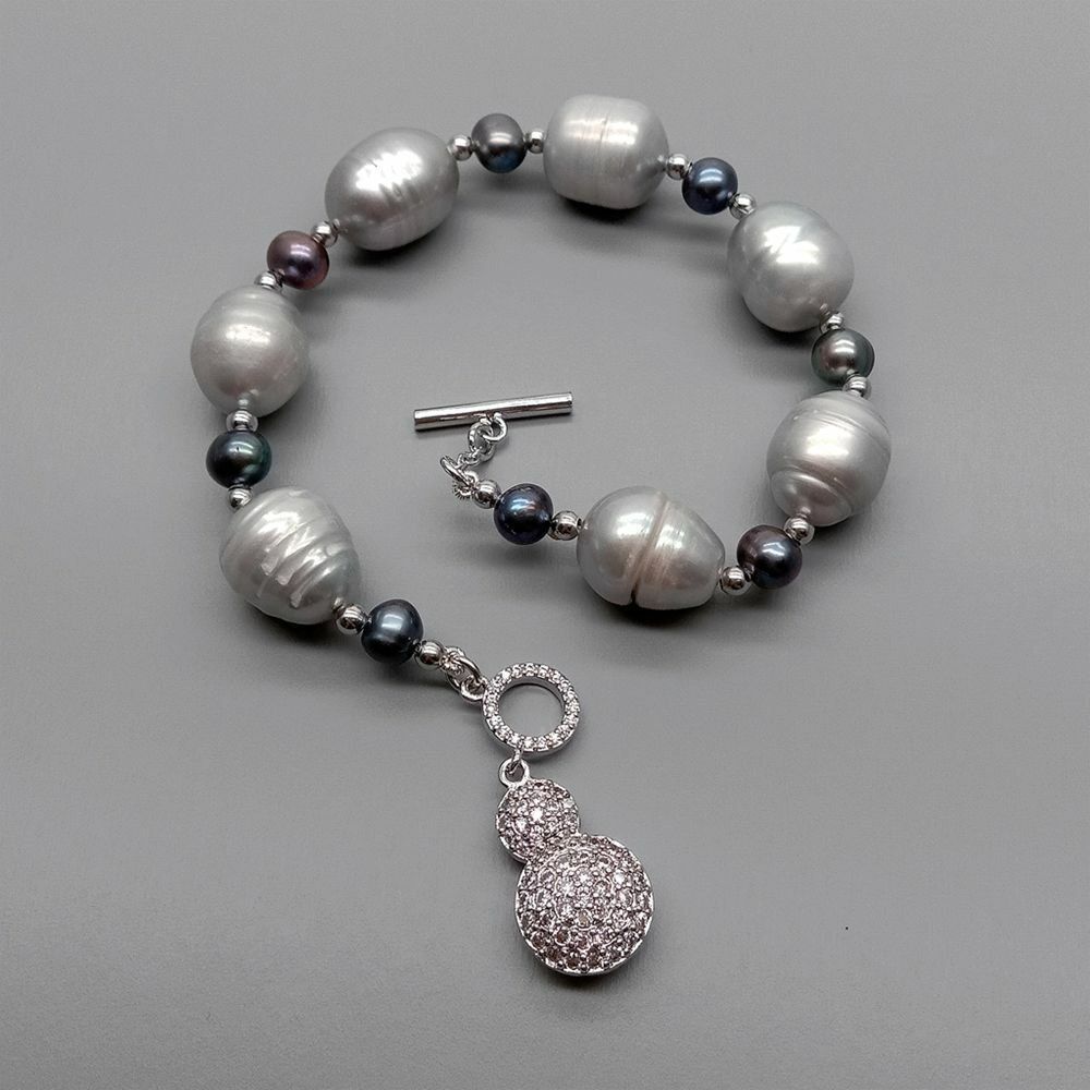 Bracciali & Braccialetti: Design Lua grau Perle Armband Edelstein Bracelet Perle grise – Nuovo (secondo la descrizione) da Prilly venduto da ilyria73 2