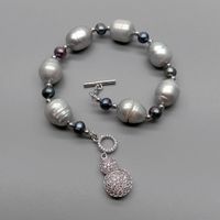 Design Lua grau Perle Armband Edelstein Bracelet Perle grise