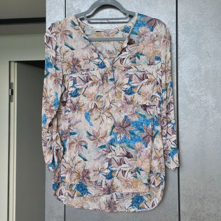 🐸 NILE BLUSE S MOSAIK MUSTER VISKOSE TOP ZUSTAND