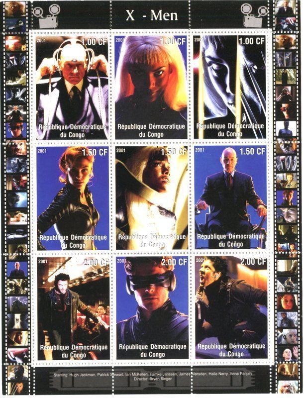 Alle Briefmarken: Block "X Men". Kongo. – Neu und originalverpackt aus Basel von Butsch5