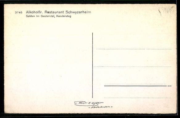 Cartoline postali: Kandersteg, Selden im Gasterntal, Restau – Usato da Berlin venduto da bartko-reher 1