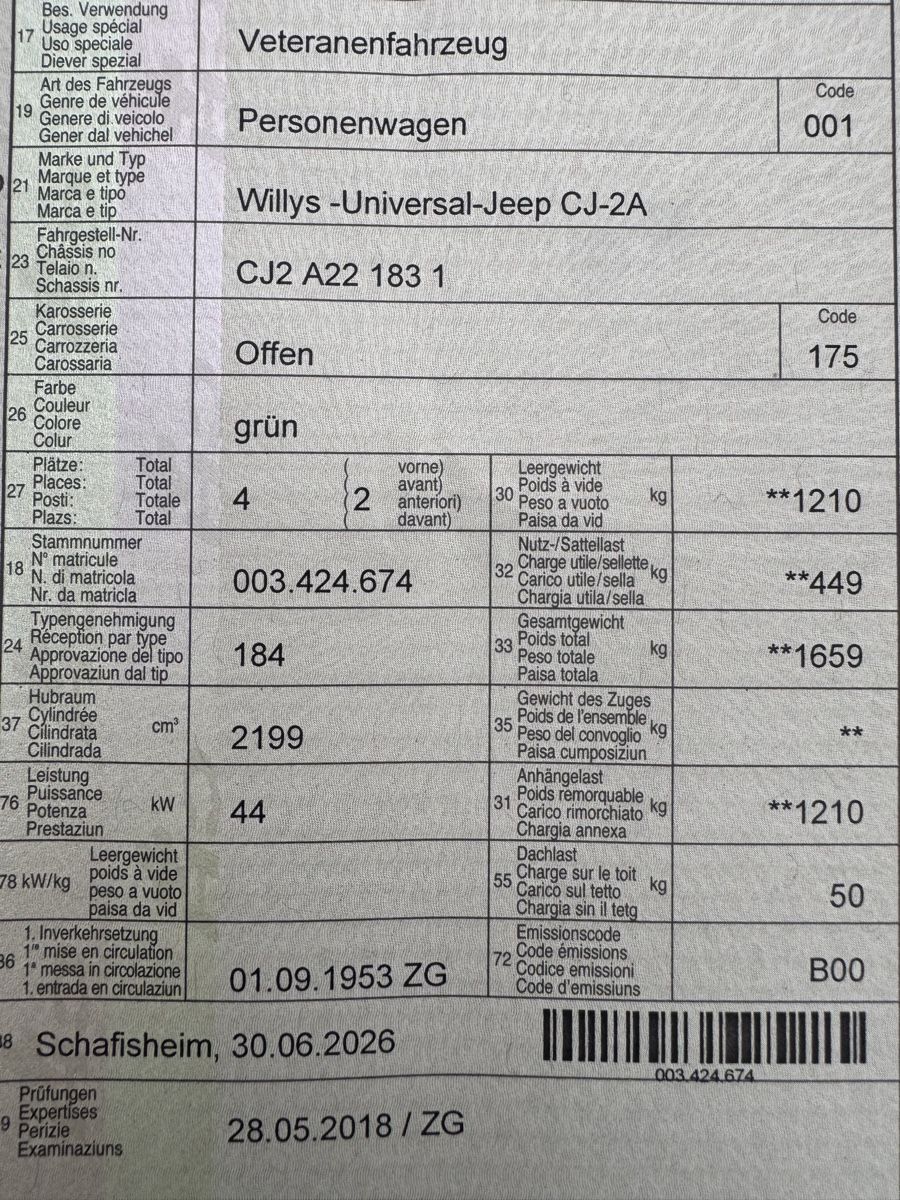 Jeep Autos: Jeep Willys CJ-2A – Gebraucht aus Bad Zurzach von classic769 9