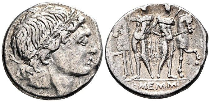 Tutti le monete: L. MEMMIUS AR Denarius (109-108 BC). Dioscuri reverse – Usato da La Sarraz venduto da classicworldcoins