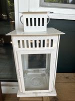White lantern with glass doors, 40 cm height