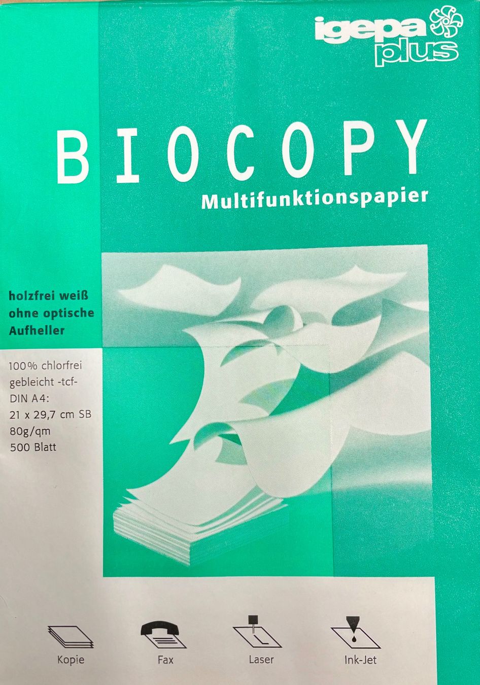 Carta: Igepa Biocopy A4 Multifunktionspapier - 500 Blatt, Neu & OVP – Nuovo (secondo la descrizione) da Zürich venduto da Iva_Nova 4