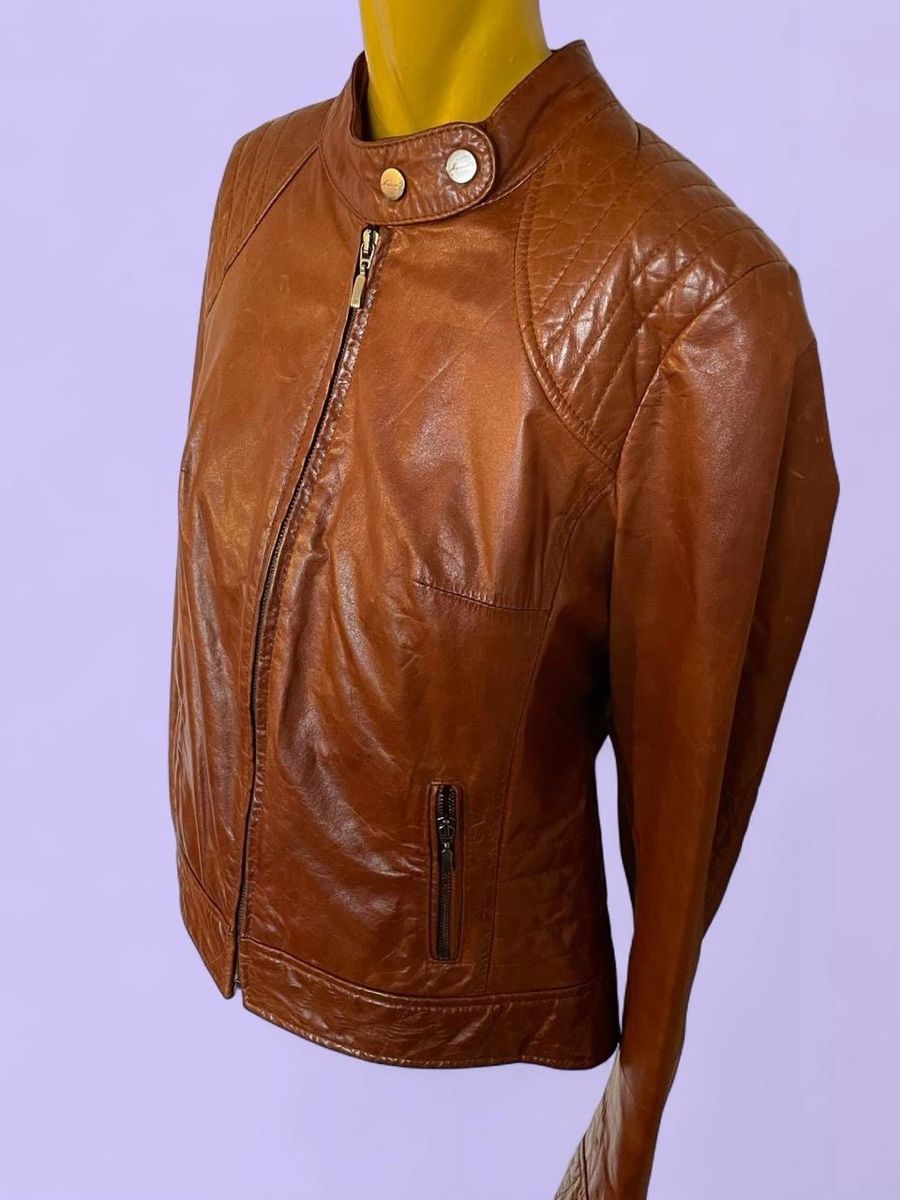 Giacche: Veste en cuir marron, S/M – Usato da Troinex venduto da Irisglo 1