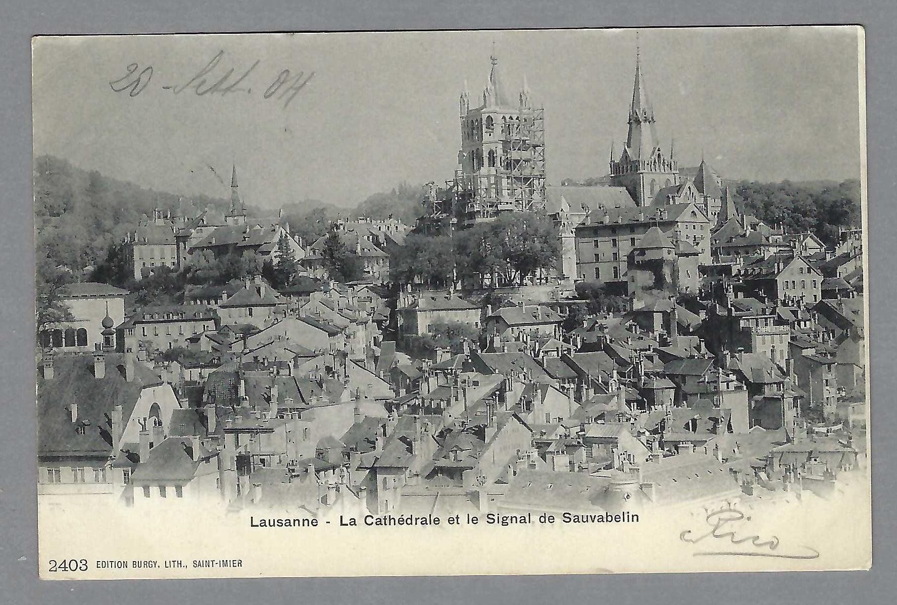 Ansichtskarten: 1904, LAUSANNE, TRAVAUX À LA CATHÉDRALE – Gebraucht aus Pura von ulisse1957