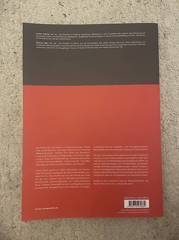 Bücher: Rechtskunde Lehrmittel – Gebraucht aus Bern von simone.mueller 1