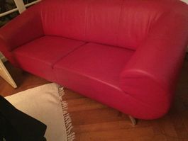 Rot design Leder Sofa von Möbel Pfister