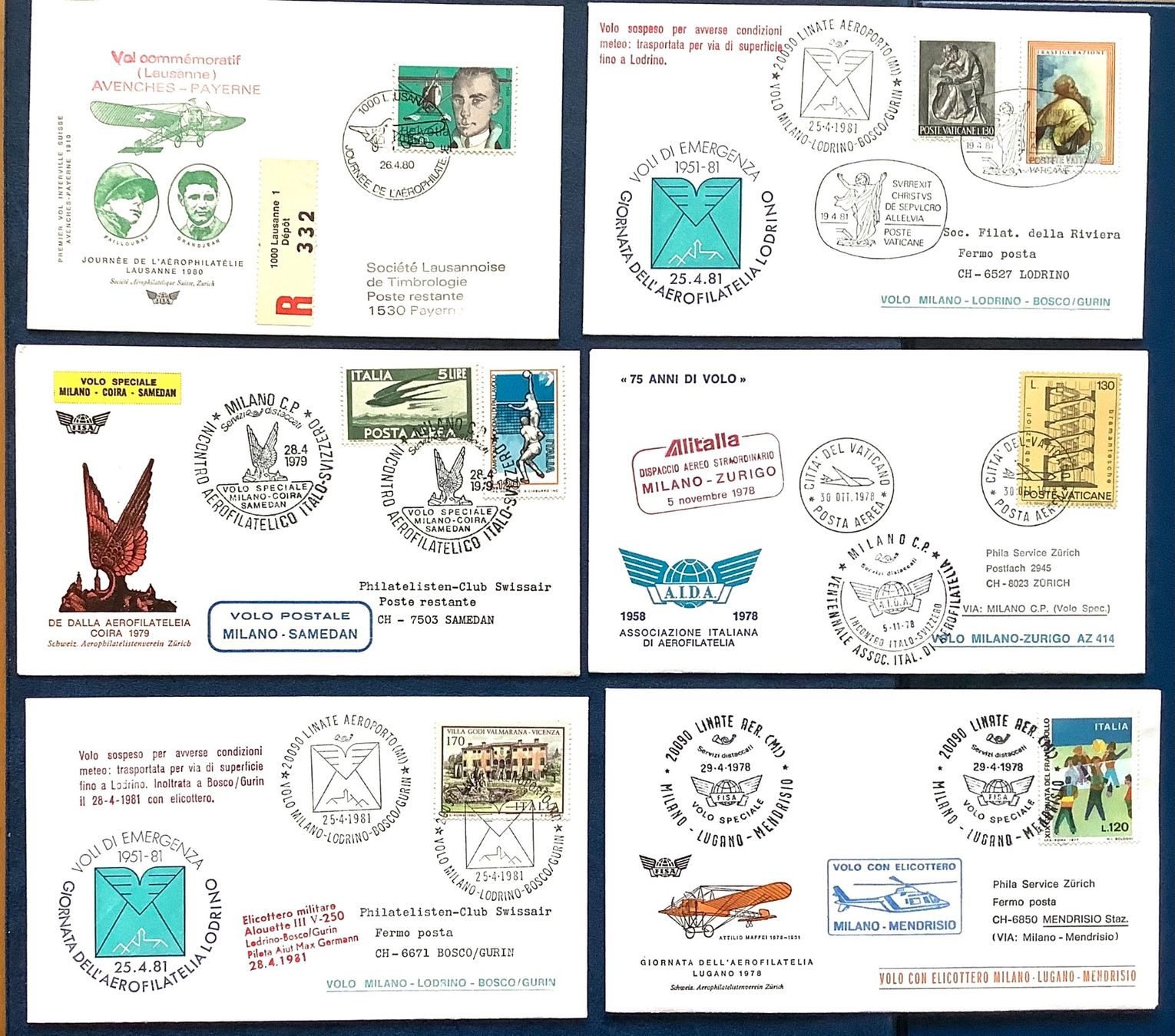 Tutti i francobolli: 1978 - 81 - Div.Briefe -Tag der Aerophilatelie – Nuovo (secondo la descrizione) da Liestal venduto da Pep3