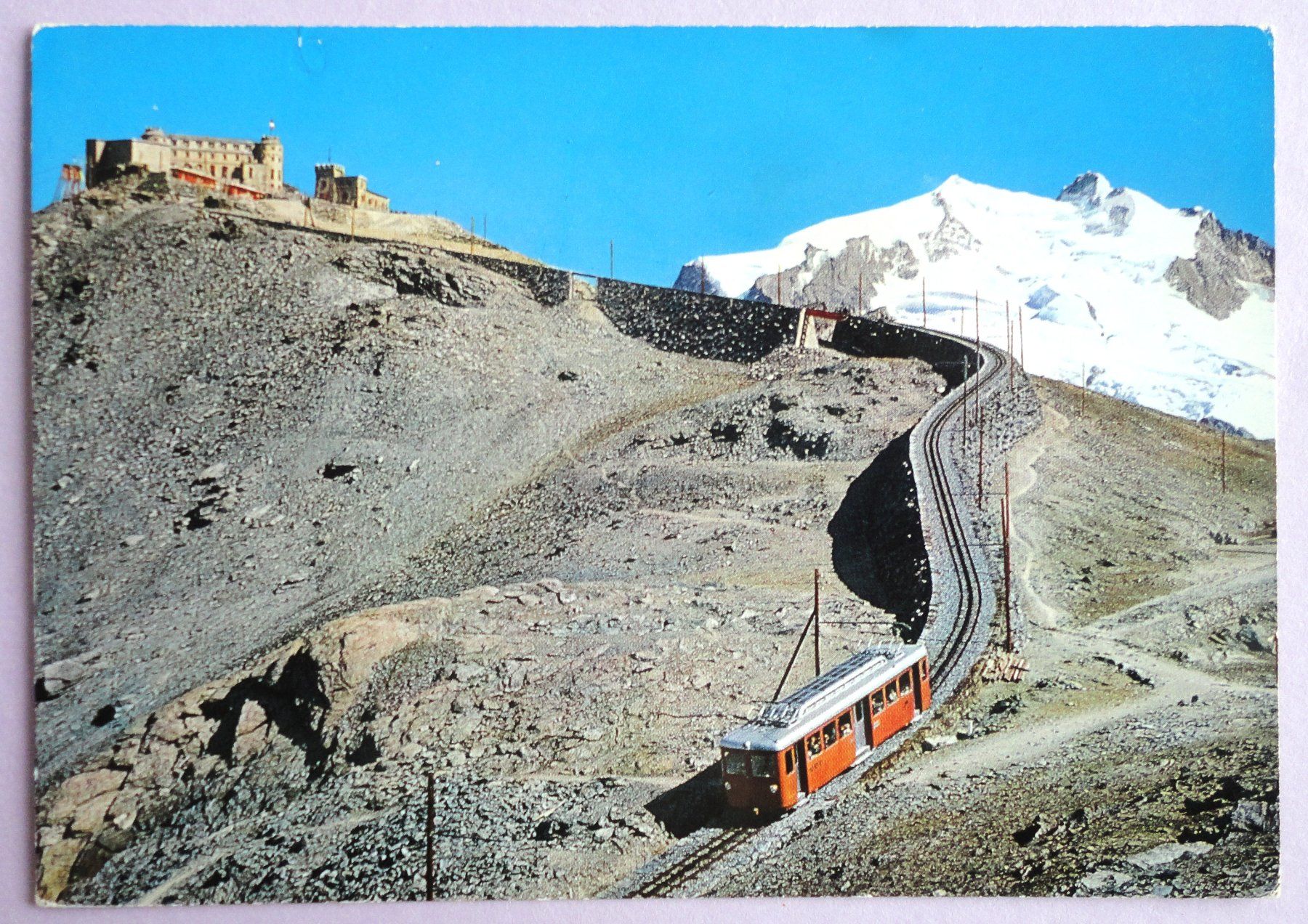 Cartoline postali: Zermatt, Gornergrat-Kulm mit Monte Rosa – Usato da Fétigny venduto da Billy2miny