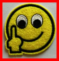 Smiley Aufnäher Mittelfinger Fuck you Stinkefinger Badge