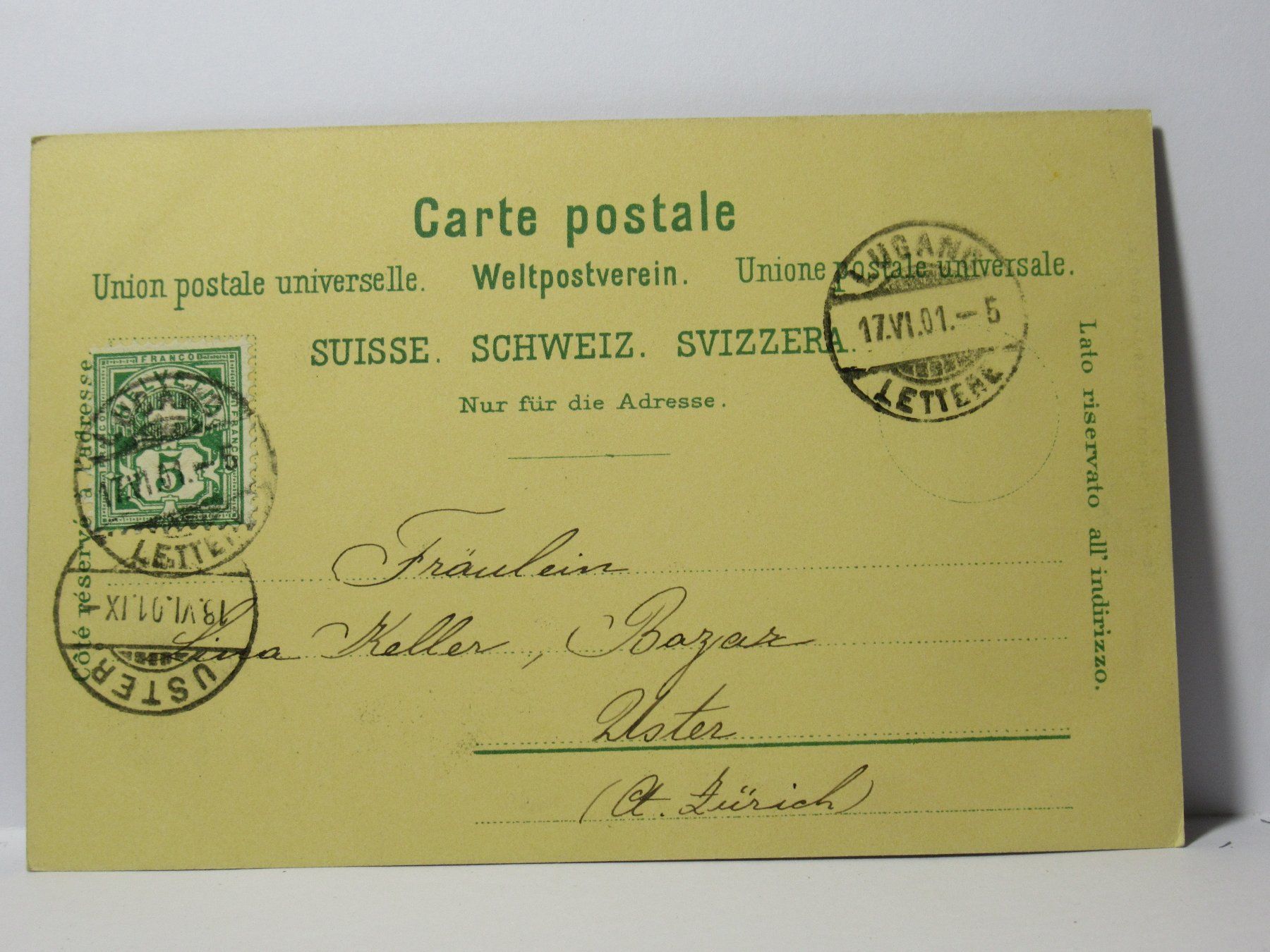 Ansichtskarten: Lugano - Paradiso bei Nacht 1901 – Gebraucht aus Grenchen von Bluemchen1900 1