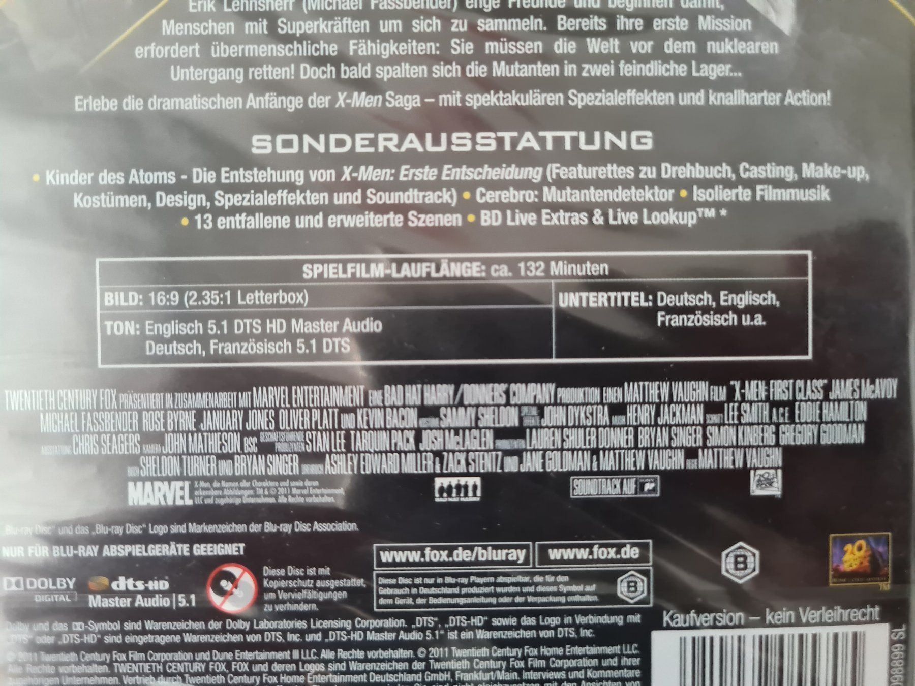 Tutti i DVDs: X-Men: First Class - Blu-Ray - New – Nuovo e nell'imballaggio originale da Carouge GE venduto da Franllo 2