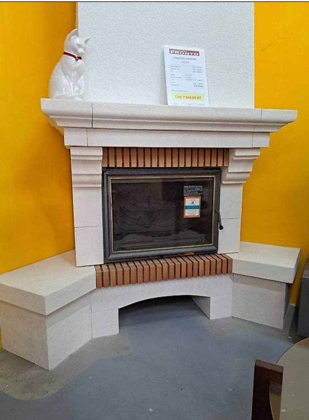 Camini: cheminée d angle avec foyer – Nuovo e nell'imballaggio originale da RIAZ venduto da Betty012